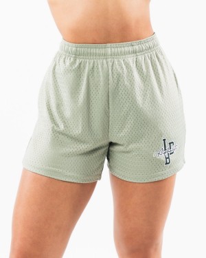 Alphalete Signature Mesh Kort 4" Shorts Dame Sage | LZOIHB-270