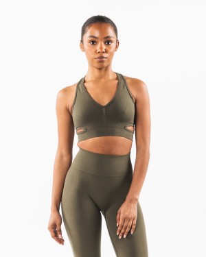 Alphalete Stratus Bra Sports BH Dame Oak | XSTRCV-042