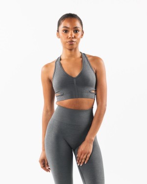 Alphalete Stratus Bra Sports BH Dame Smoke | ZWGDOS-315