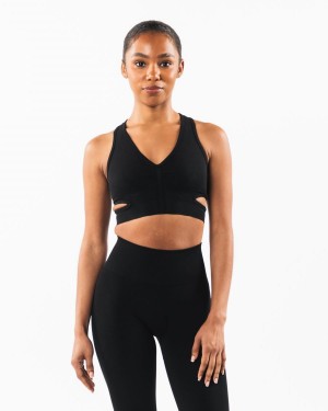 Alphalete Stratus Bra Sports BH Dame Svarte | LKTYWF-913