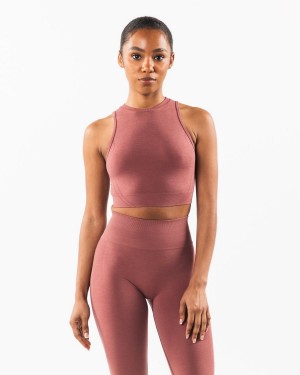 Alphalete Stratus Crop Tank Tank Top Dame Rosa | URDXEL-561