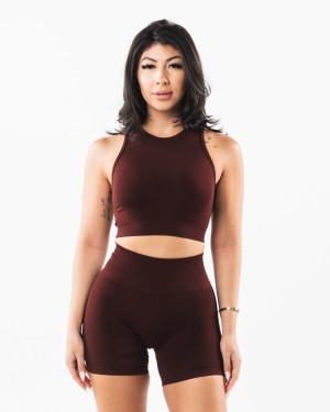 Alphalete Stratus Crop Tank Tank Top Dame Sangria | PMASCU-210