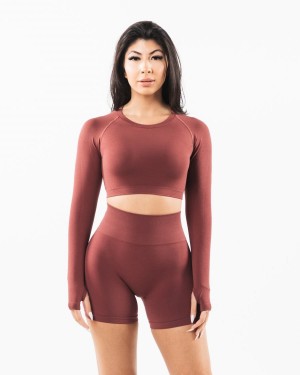 Alphalete Stratus LS Crop Langermet Dame Autumn | WHJXYC-970