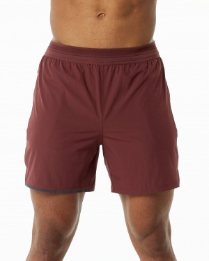 Alphalete Studio Kort 6" Shorts Herre Merlot | FWNRQA-256