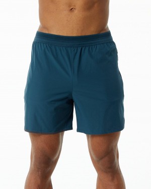 Alphalete Studio Kort 6" Shorts Herre Mørke Blå | IMQZDO-758