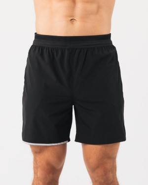 Alphalete Studio Kort 6" Shorts Herre Svarte Sølv | ZOKCVI-162