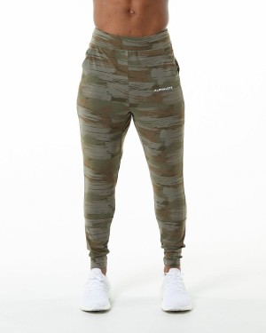 Alphalete Trace Jogger Joggebukser Herre Olivengrønne Camouflage | XKSFIM-570