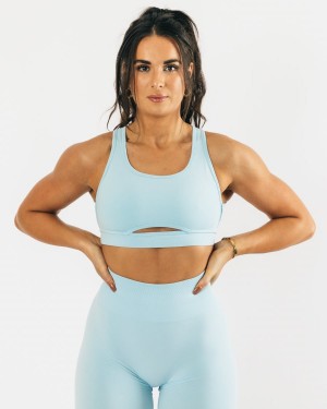 Alphalete Trinity Bra Sports BH Dame Blå | RQALHG-176