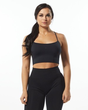 Alphalete Ultrasoft Camisole Tank Tank Top Dame Svarte | GADMNI-720