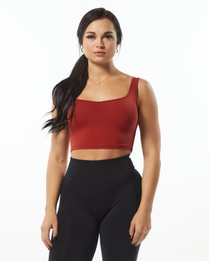 Alphalete Ultrasoft Square Neck Tank Tank Top Dame Cherry | UBKDZT-482