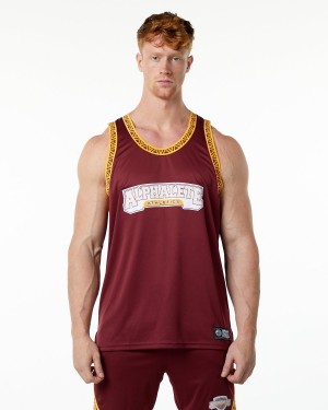 Alphalete Varsity Basketball Jersey Stringers Herre Crimson | YBNFGH-812