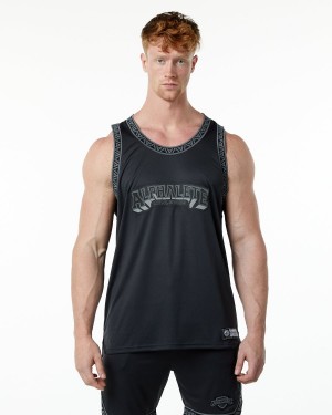 Alphalete Varsity Basketball Jersey Stringers Herre Svarte | MHGDSO-589