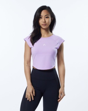 Alphalete Velocity Crop Tee Skjorte Dame Lavendel | SIMNBW-942