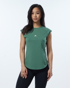 Alphalete Velocity Tee Skjorte Dame Grønn | WFGXKV-174