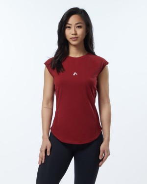 Alphalete Velocity Tee Skjorte Dame Rød | WENYIA-427