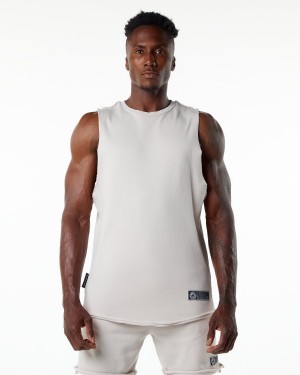 Alphalete Very Terry Cutoff Stringers Herre Moonstone | CEWNIM-864