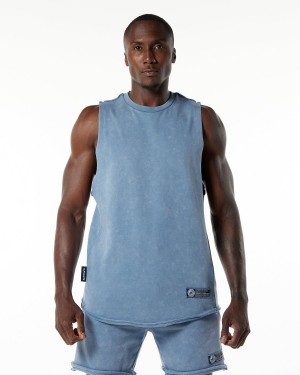 Alphalete Very Terry Cutoff Stringers Herre Blå | MKYHAR-091