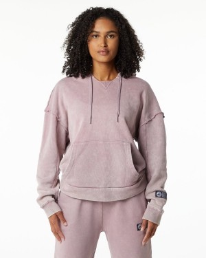 Alphalete Very Terry Hoodie Hettegenser Dame Rosa | WXOUDK-502