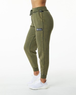 Alphalete Very Terry Jogger Joggebukser Dame Grønn | NYTAWK-718