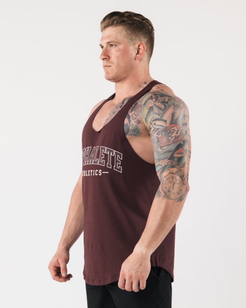 Alphalete AA Raw Cut Tank Singlet Herre Sangria | DRMQEI-310