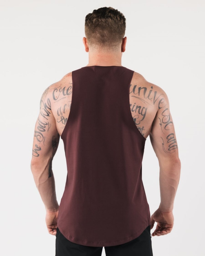 Alphalete AA Raw Cut Tank Singlet Herre Sangria | DRMQEI-310