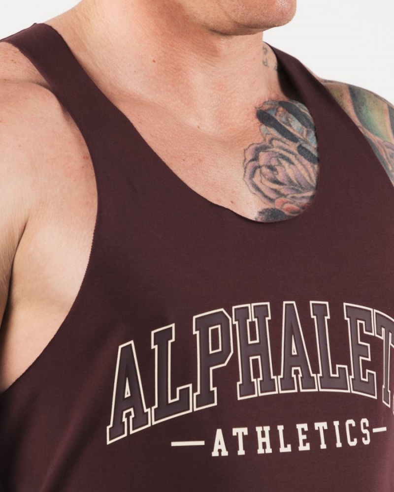 Alphalete AA Raw Cut Tank Singlet Herre Sangria | DRMQEI-310