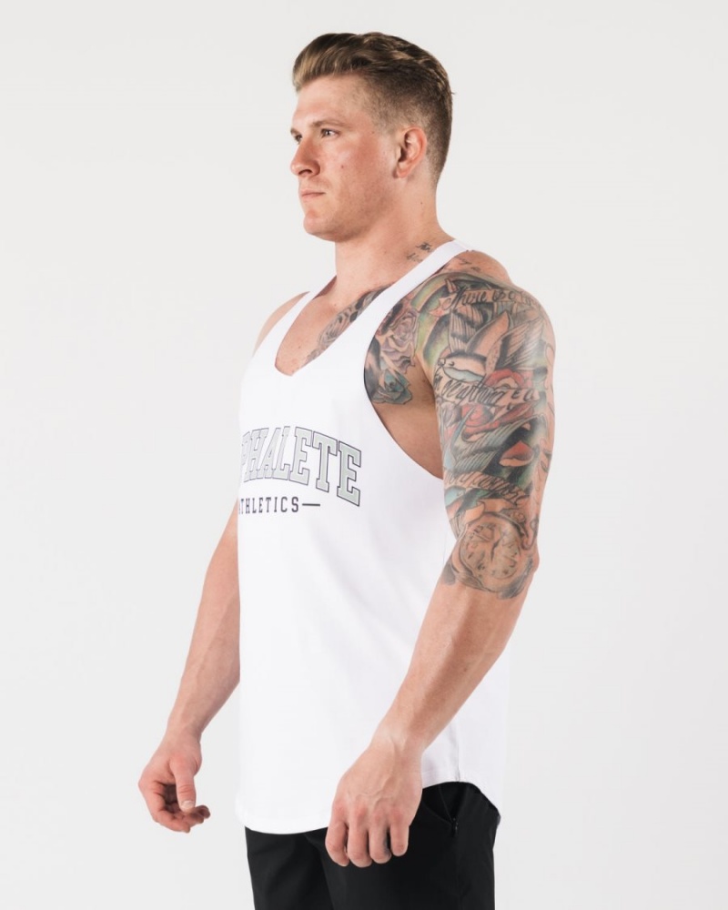 Alphalete AA Raw Cut Tank Singlet Herre Hvite | PFHSDE-567