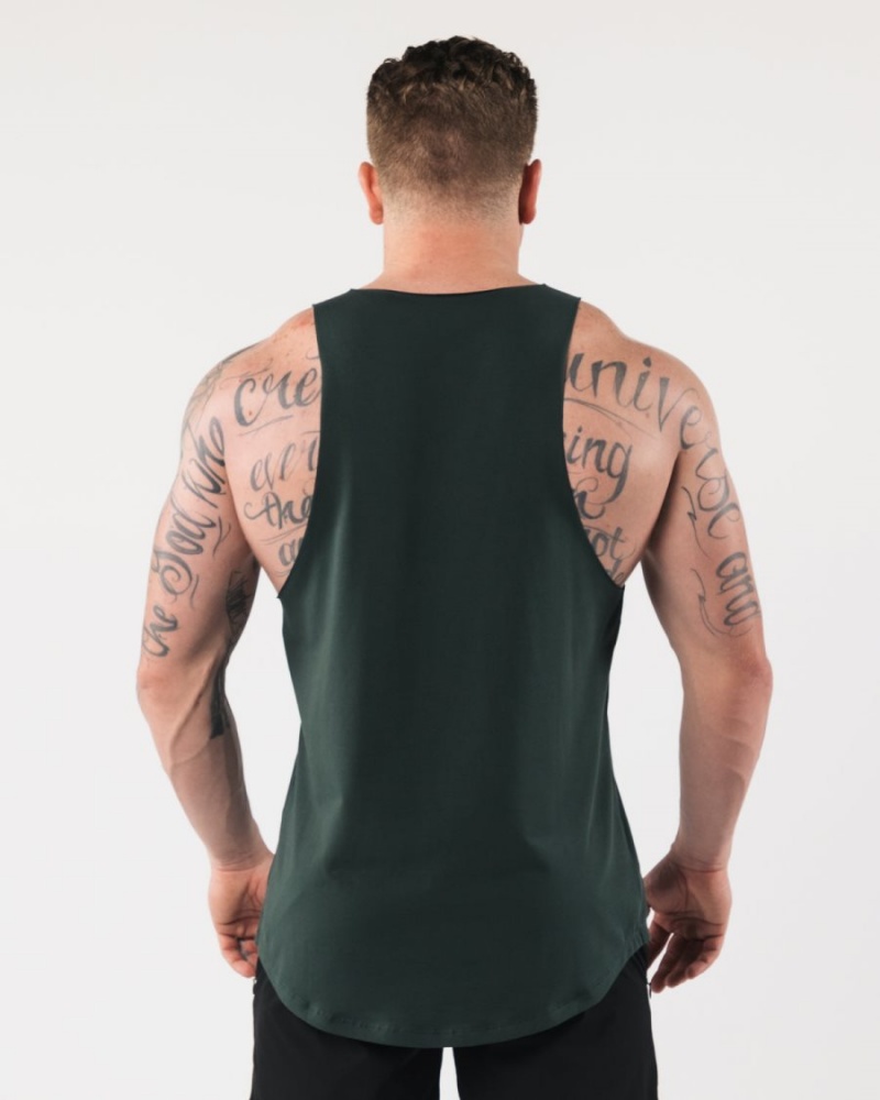 Alphalete AA Raw Cut Tank Singlet Herre Evergreen | PUTNOF-279