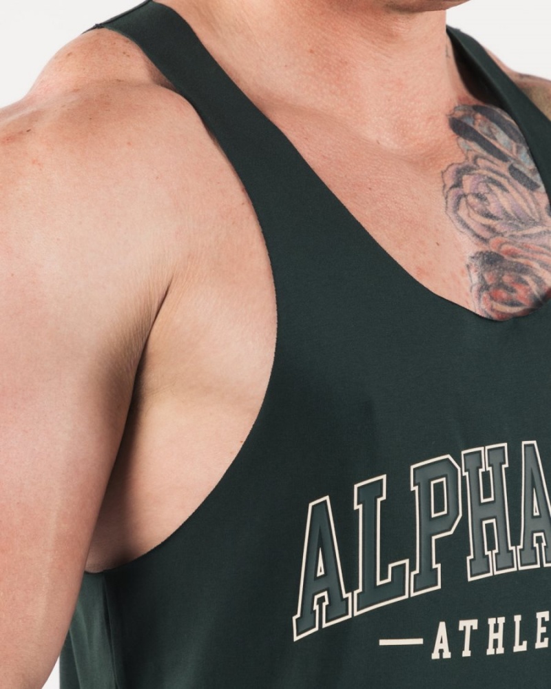 Alphalete AA Raw Cut Tank Singlet Herre Evergreen | PUTNOF-279