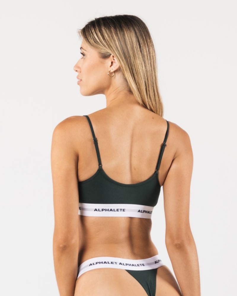 Alphalete Acute Cami Bralette Sports BH Dame Evergreen | GTVZEA-087