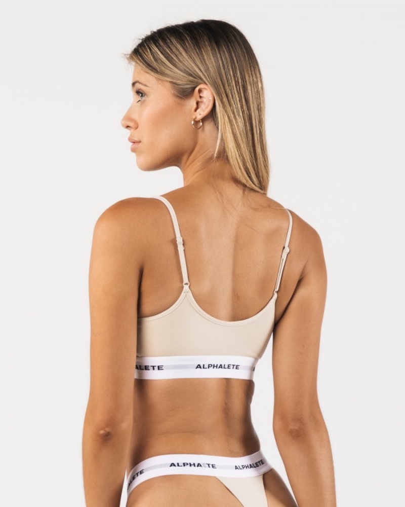 Alphalete Acute Cami Bralette Sports BH Dame Vanilla | TNAWLJ-043