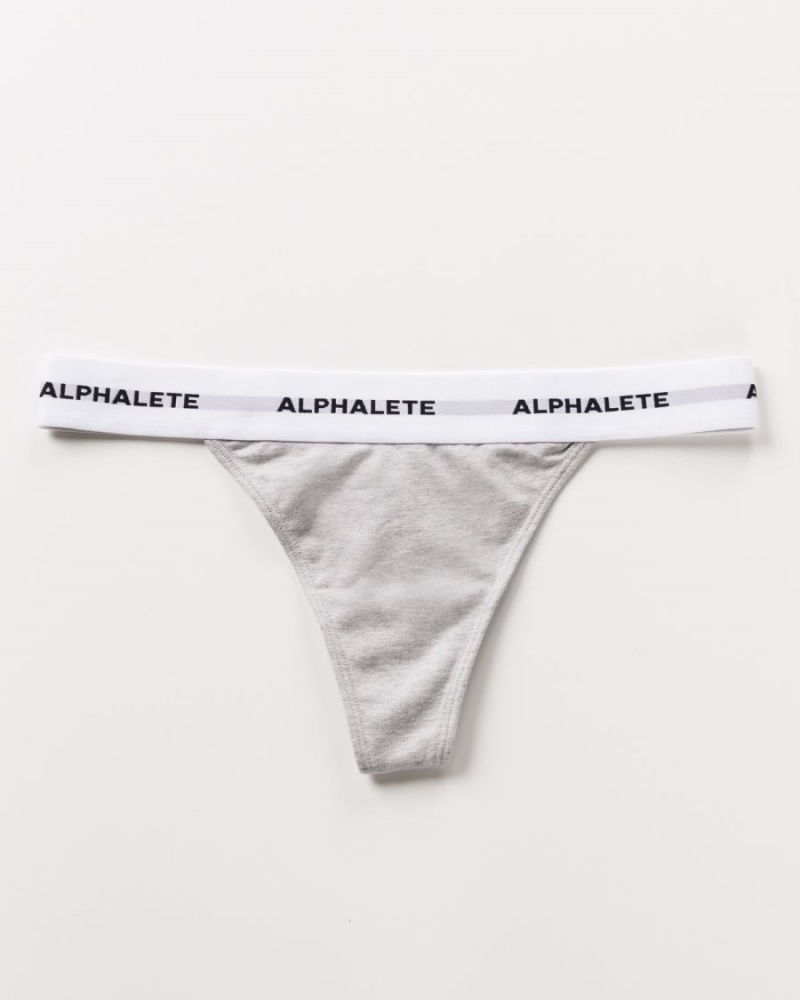 Alphalete Acute Thong Undertøy Dame Grå | WPKNEI-649