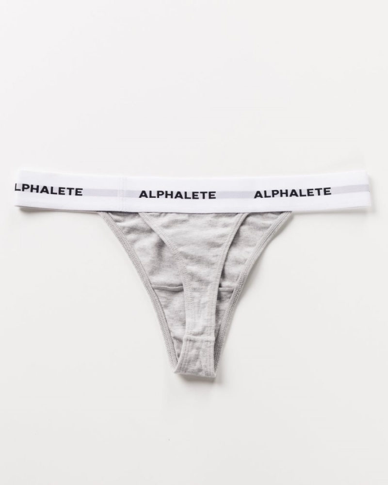 Alphalete Acute Thong Undertøy Dame Grå | WPKNEI-649