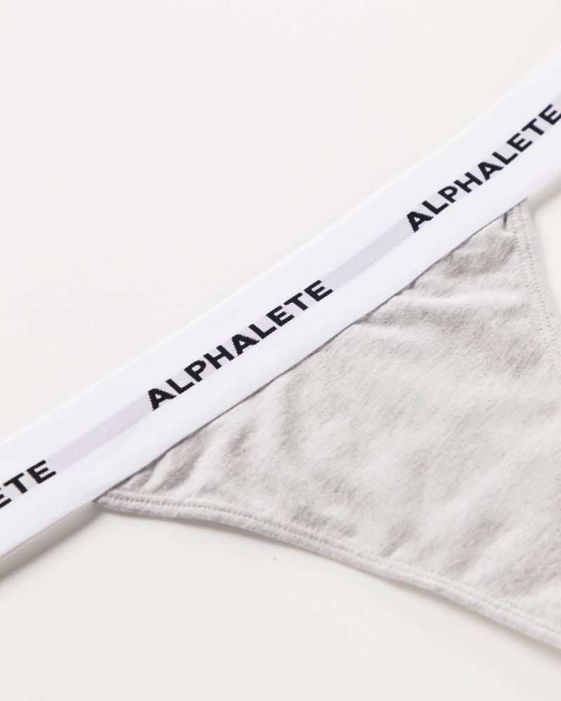 Alphalete Acute Thong Undertøy Dame Grå | WPKNEI-649