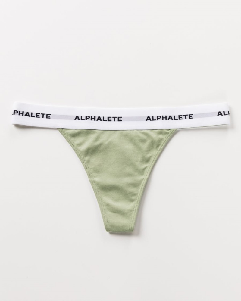 Alphalete Acute Thong Undertøy Dame Sage | THIUJE-809