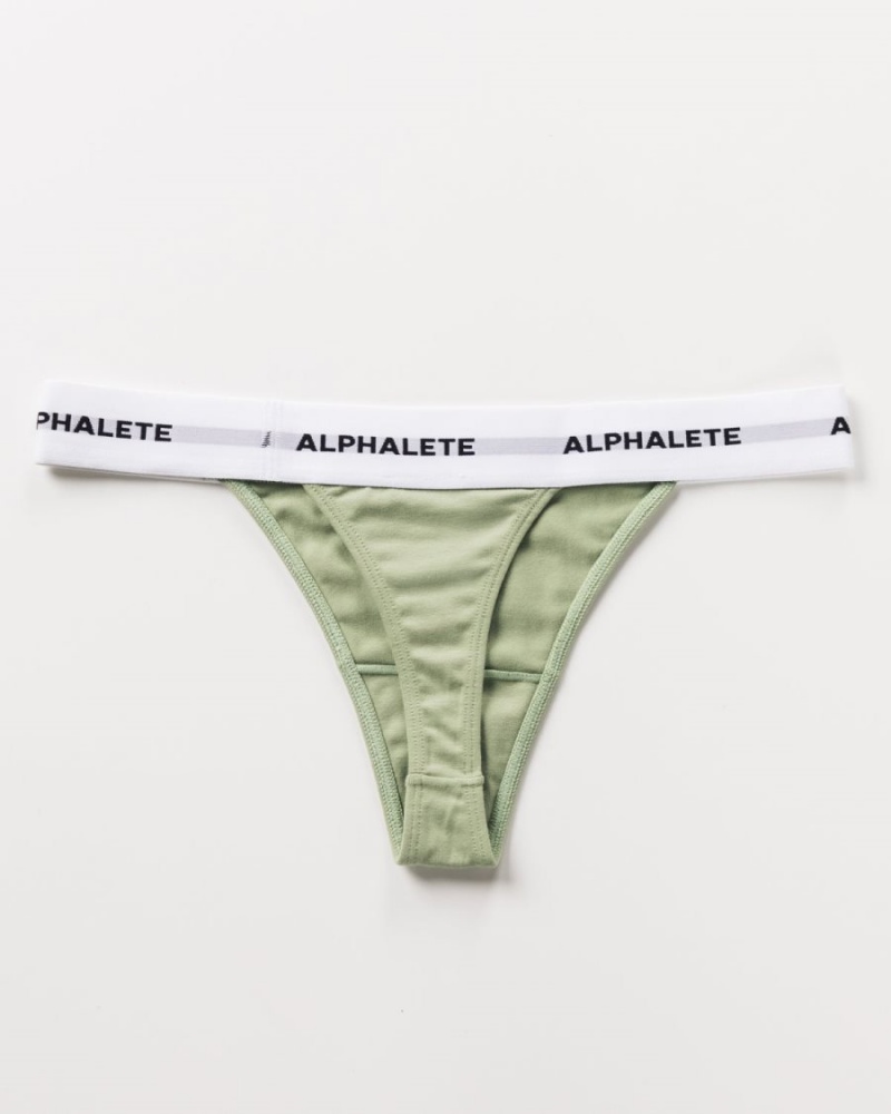 Alphalete Acute Thong Undertøy Dame Sage | THIUJE-809