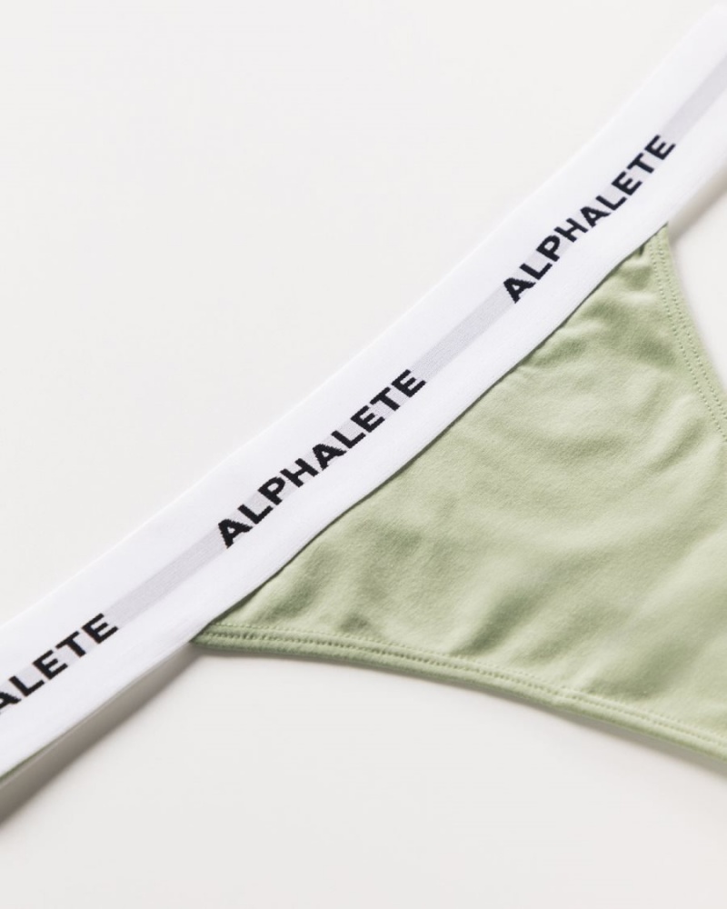 Alphalete Acute Thong Undertøy Dame Sage | THIUJE-809