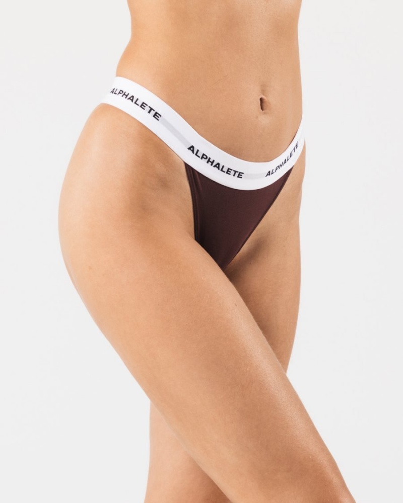 Alphalete Acute Thong Undertøy Dame Sangria | BVOXQE-304