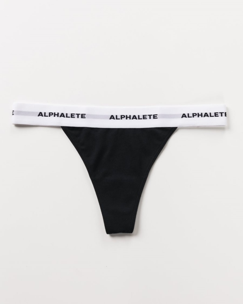 Alphalete Acute Thong Undertøy Dame Svarte | BNLUEZ-158