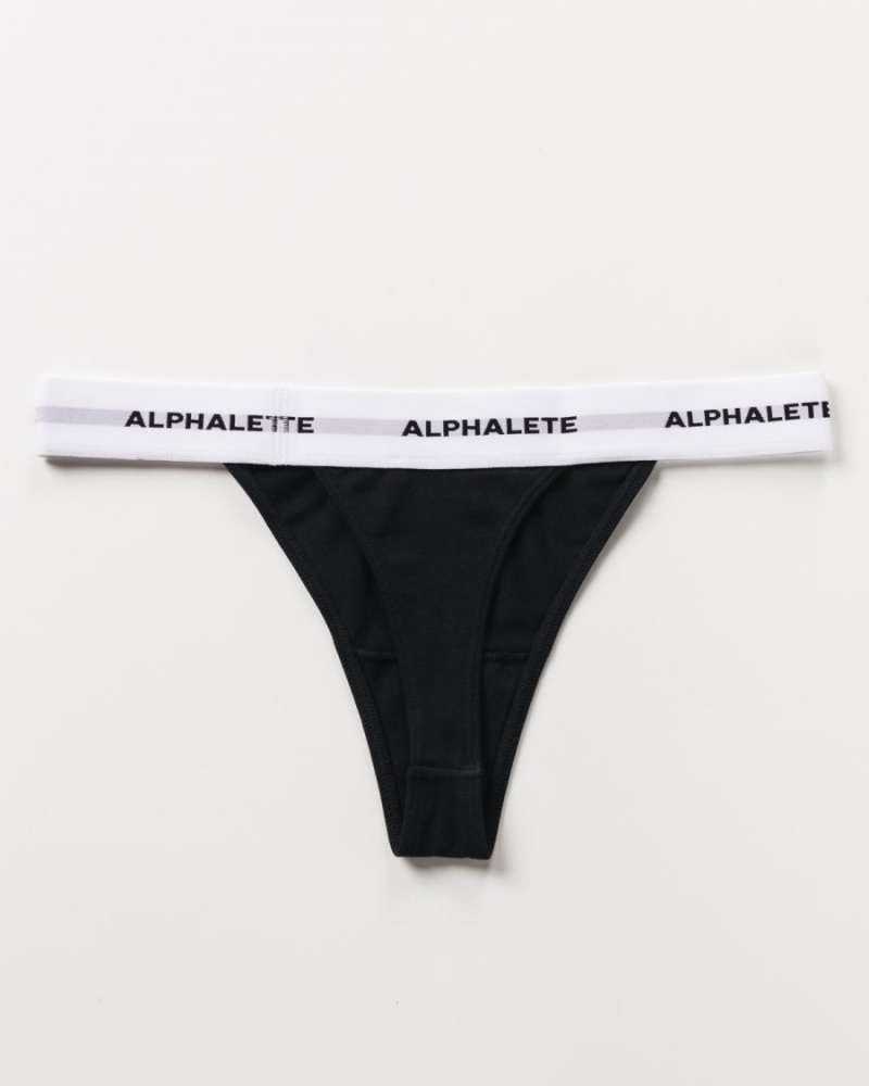 Alphalete Acute Thong Undertøy Dame Svarte | BNLUEZ-158