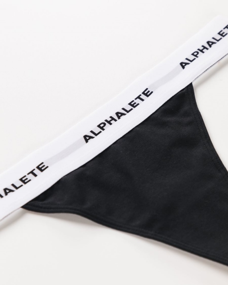 Alphalete Acute Thong Undertøy Dame Svarte | BNLUEZ-158