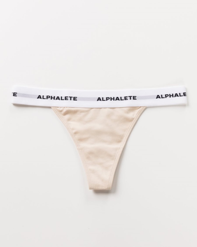 Alphalete Acute Thong Undertøy Dame Vanilla | EDPQFU-350