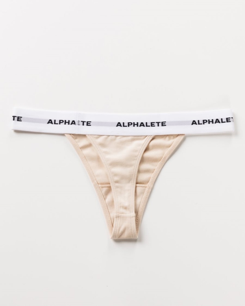 Alphalete Acute Thong Undertøy Dame Vanilla | EDPQFU-350