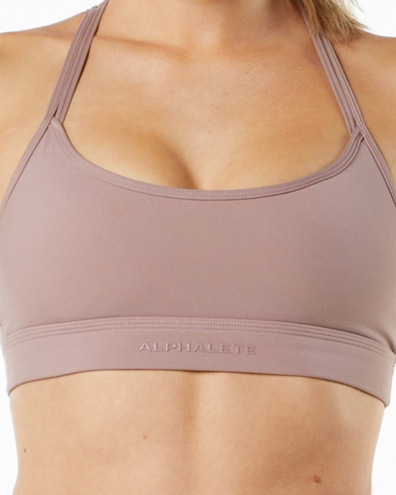 Alphalete Alphalux Tri Bra Sports BH Dame Lilla | XSFDTU-587