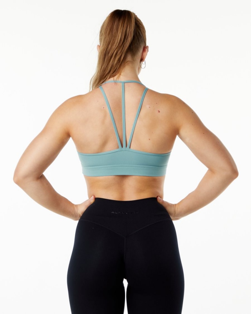 Alphalete Alphalux Tri Bra Sports BH Dame Rainfall | XGVNZW-057