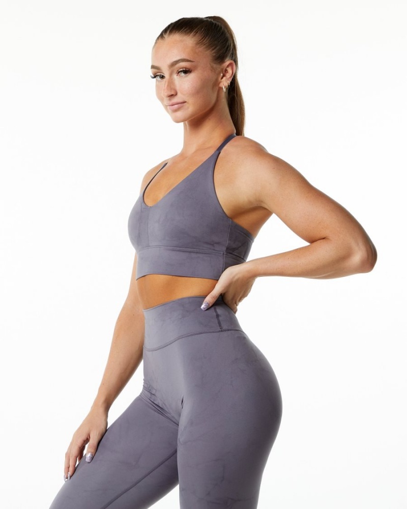 Alphalete Alphalux Wonder Bra Sports BH Dame Misty Lilac | NJWEFZ-749