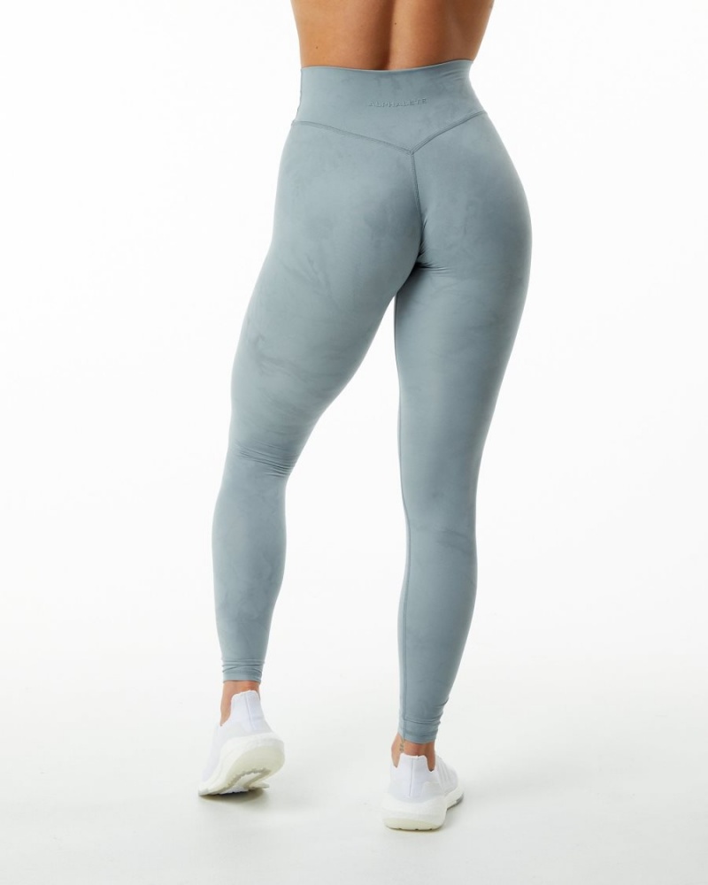 Alphalete Alphalux Wonder Legging 30" Leggings Dame Washed Denim | HBRTPI-857