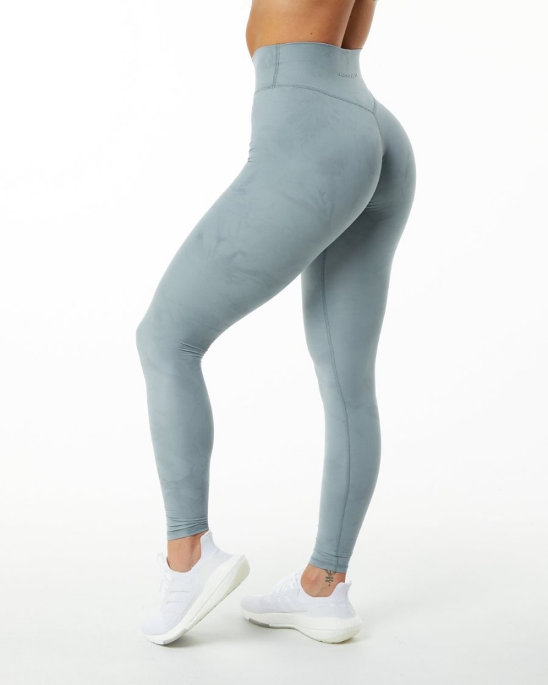 Alphalete Alphalux Wonder Legging 30" Leggings Dame Washed Denim | HBRTPI-857