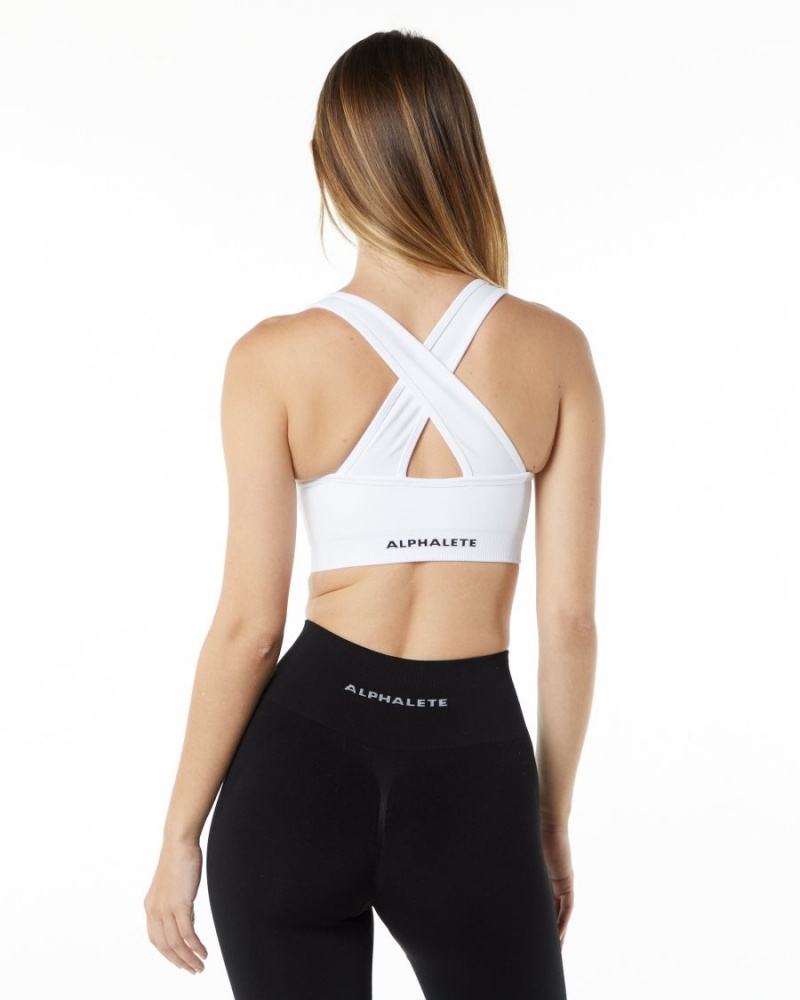 Alphalete Amplify Bra Sports BH Dame Hvite | EOKSIV-613