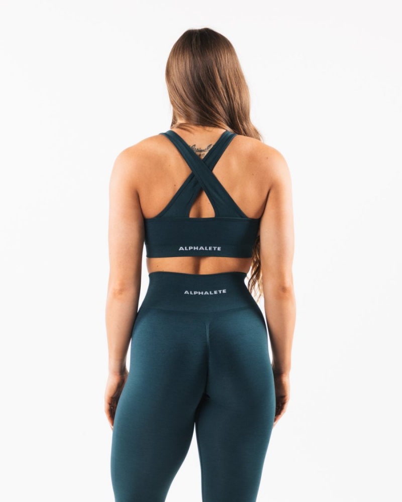 Alphalete Amplify Bra Sports BH Dame Midnight | YPOGLQ-316